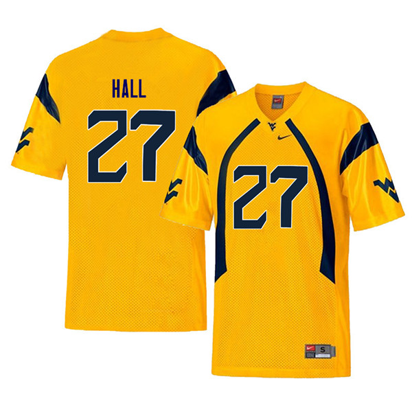 Men #27 Kwincy Hall West Virginia Mountaineers Throwback College Football Jerseys Sale-Yellow